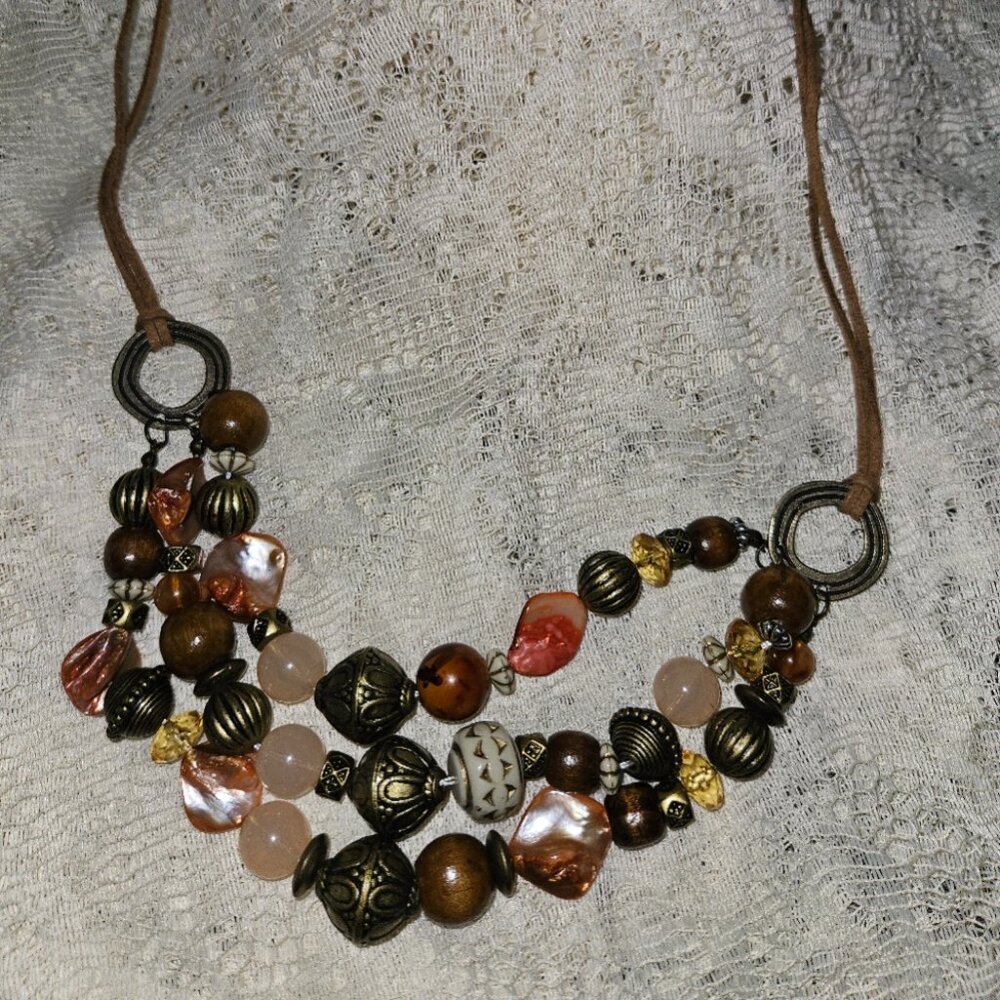3 layer beaded necklace